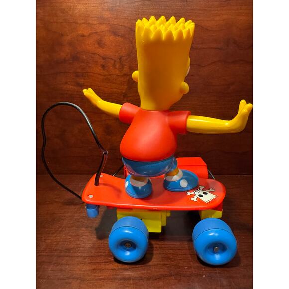 The Simpsons Bart Simpson Figure Remote Control Skateboard Toy Mattel 1990 Works - Picture 4 of 7